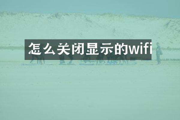 怎么关闭显示的wifi
