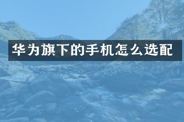 华为旗下的手机怎么选配
