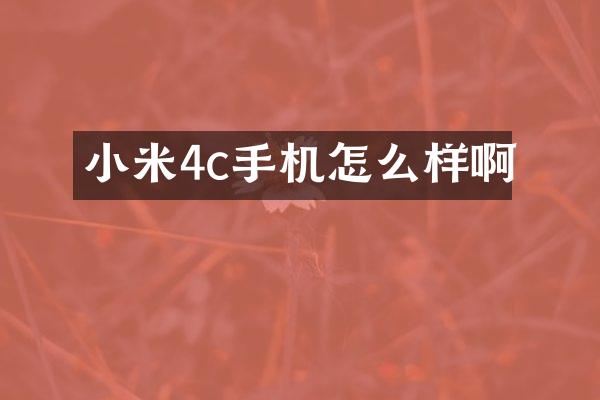 小米4c手机怎么样啊