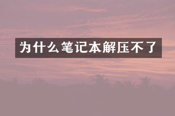 为什么笔记本解压不了