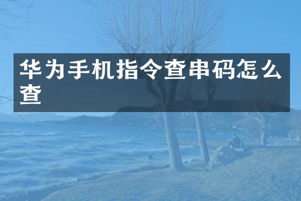 华为手机指令查串码怎么查