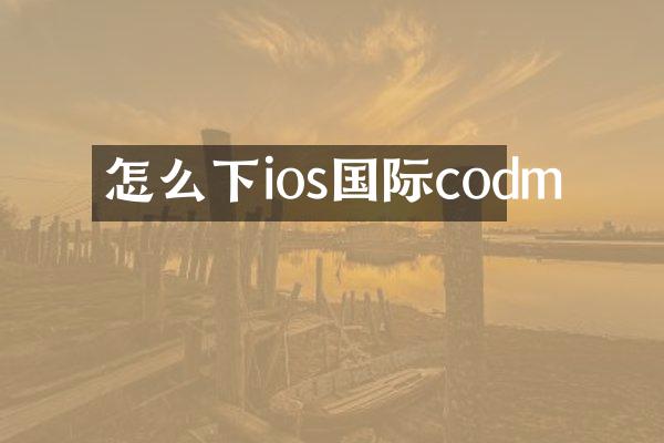 怎么下ios国际codm