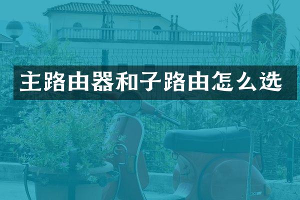 主路由器和子路由怎么选