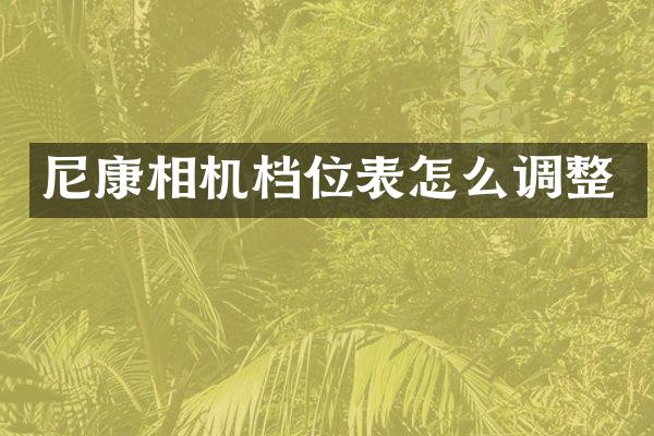 尼康相机档位表怎么调整