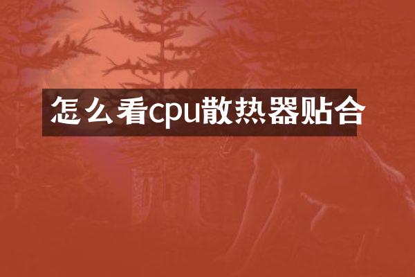 怎么看cpu散热器贴合