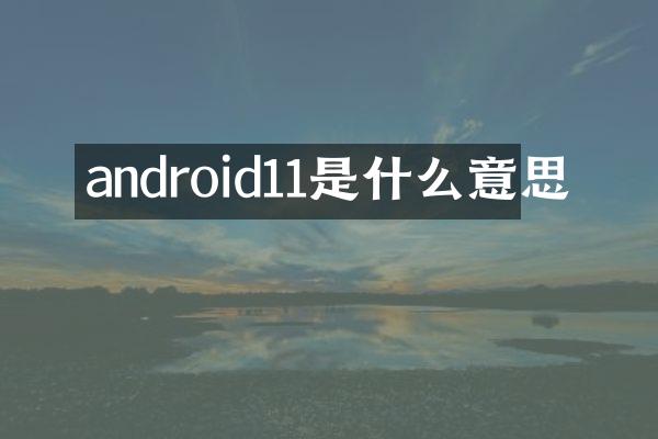 android11是什么意思