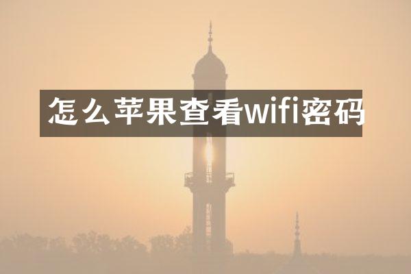 怎么苹果查看wifi密码