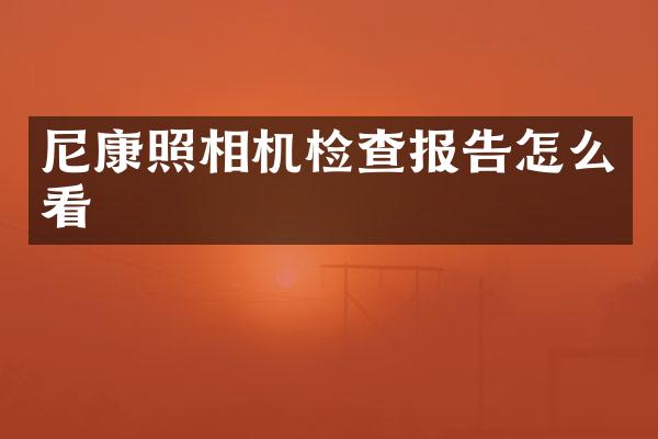 尼康照相机检查报告怎么看