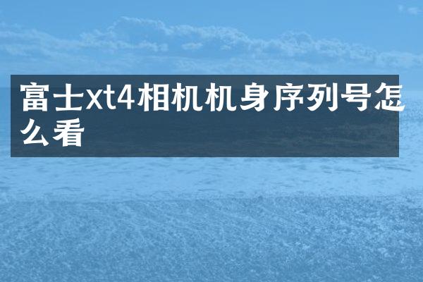 富士xt4相机机身序列号怎么看