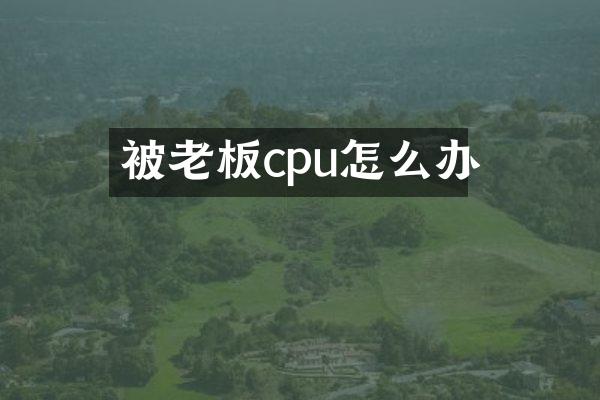 被老板cpu怎么办