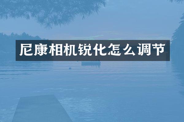 尼康相机锐化怎么调节