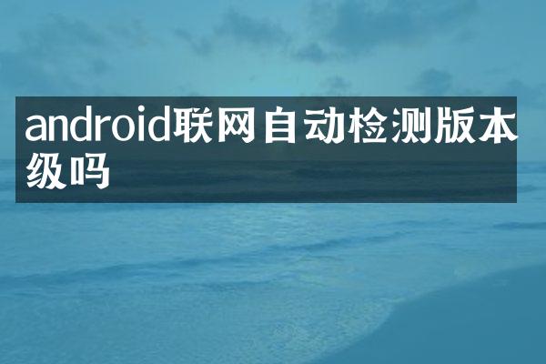 android联网自动检测版本升级吗