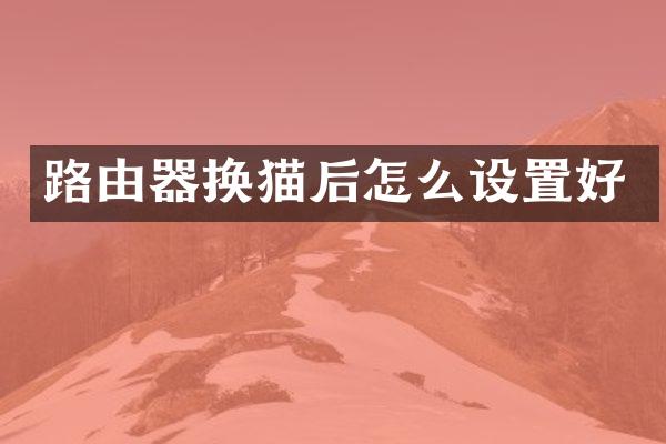 路由器换猫后怎么设置好