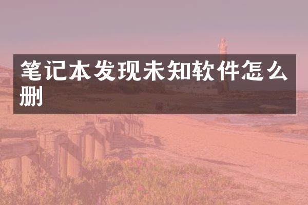 笔记本发现未知软件怎么删
