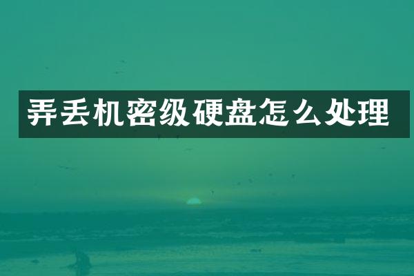弄丢机密级硬盘怎么处理