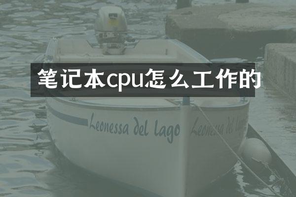 笔记本cpu怎么工作的