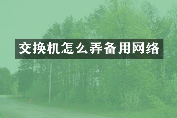 交换机怎么弄备用网络