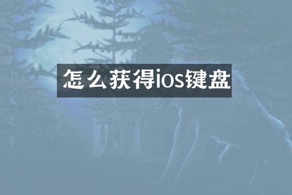 怎么获得ios键盘