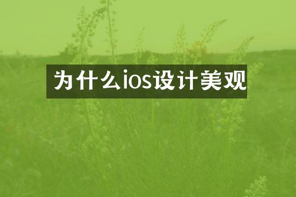 为什么ios设计美观