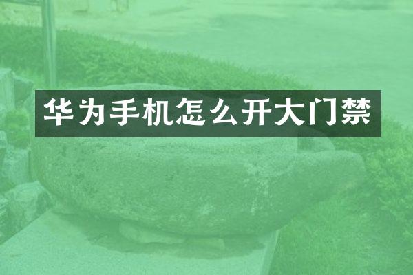 华为手机怎么开大门禁