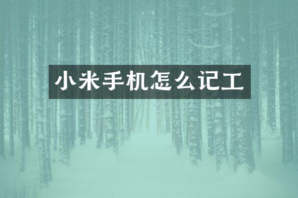 小米手机怎么记工
