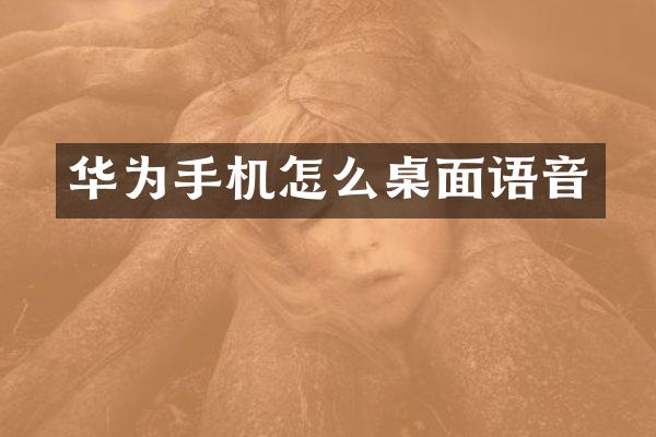华为手机怎么桌面语音