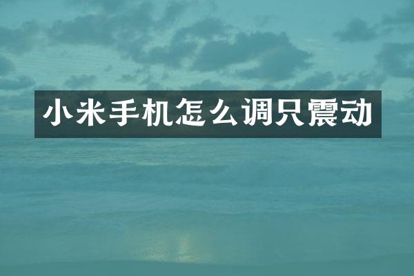 小米手机怎么调只震动