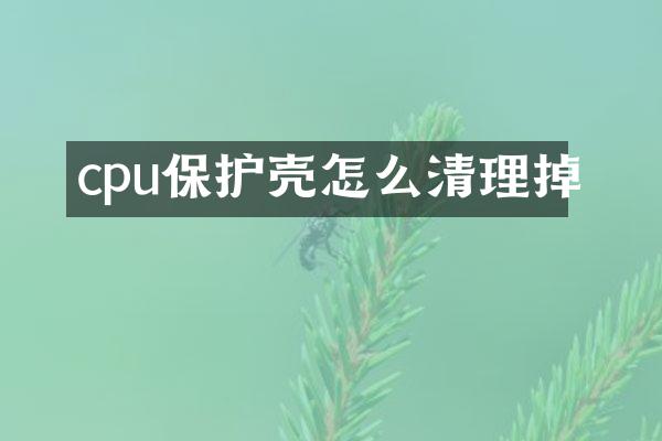 cpu保护壳怎么清理掉