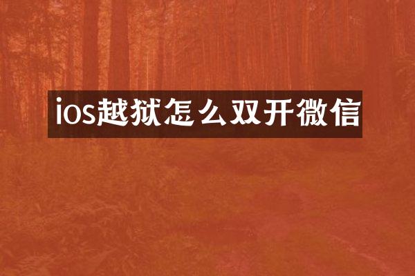 ios越狱怎么双开微信