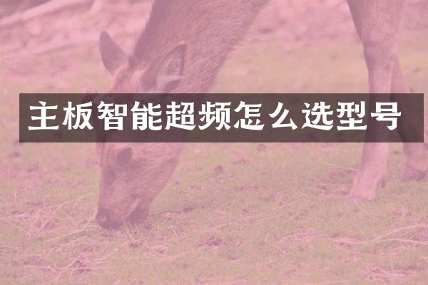 主板智能超频怎么选型号