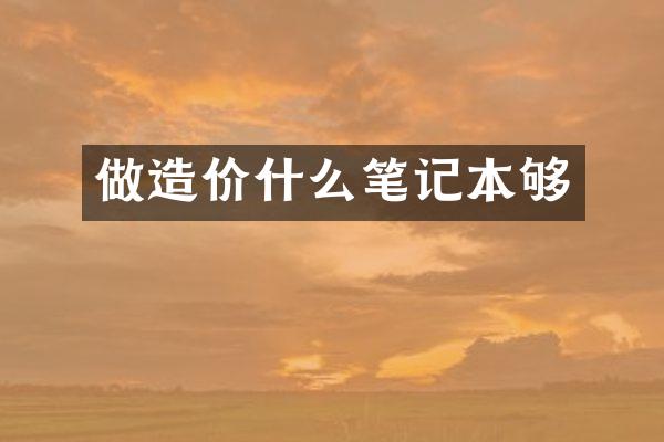 做造价什么笔记本够