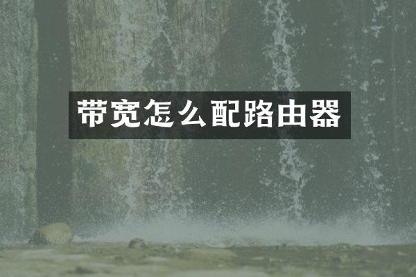 带宽怎么配路由器