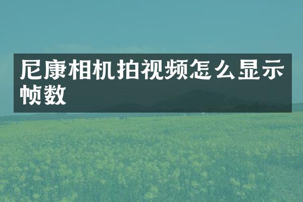 尼康相机拍视频怎么显示帧数