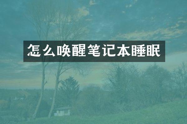 怎么唤醒笔记本睡眠