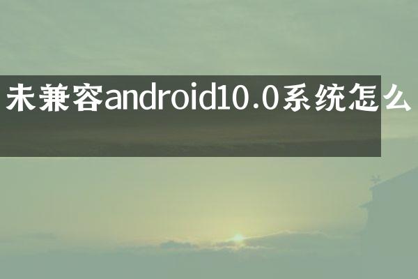 未兼容android10.0系统怎么办