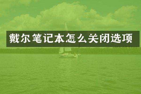 戴尔笔记本怎么关闭选项