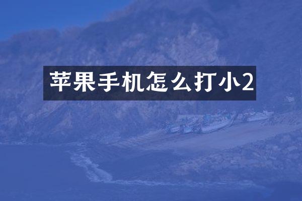 苹果手机怎么打小2