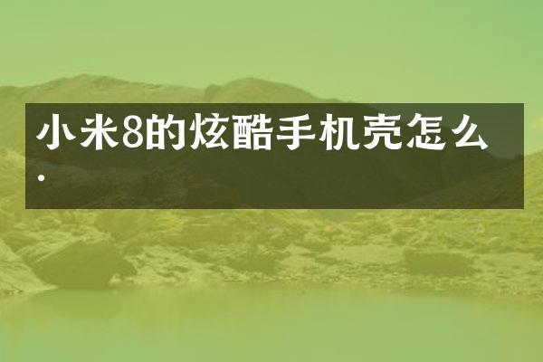 小米8的炫酷手机壳怎么样