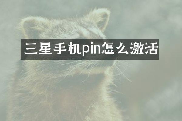 三星手机pin怎么激活