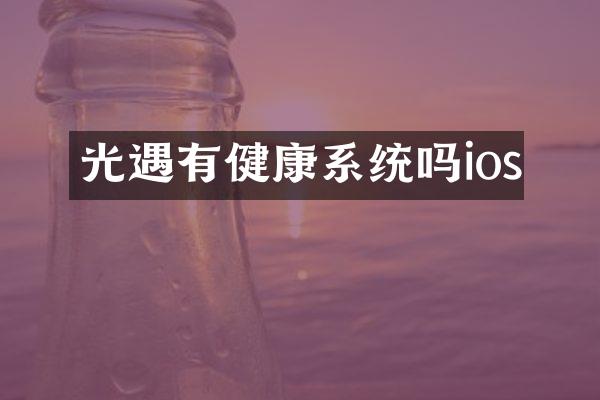 光遇有健康系统吗ios