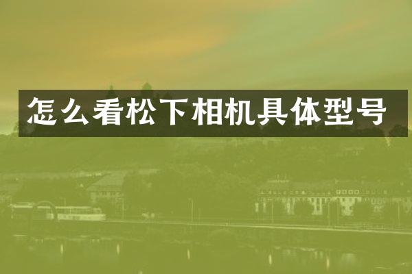 怎么看相机具体型号