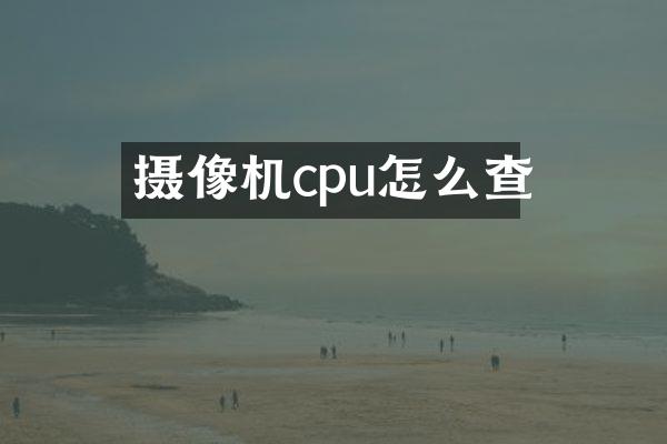摄像机cpu怎么查