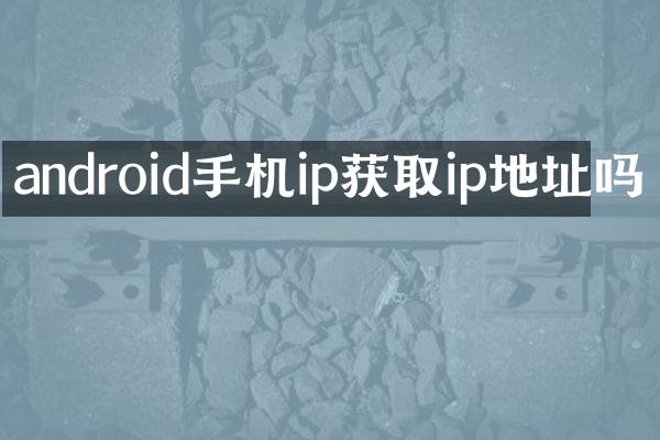 android手机ip获取ip地址吗