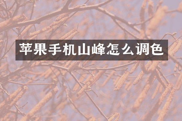 苹果手机山峰怎么调色