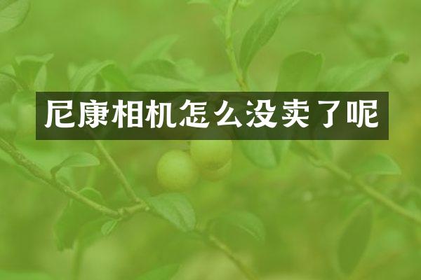 尼康相机怎么没卖了呢