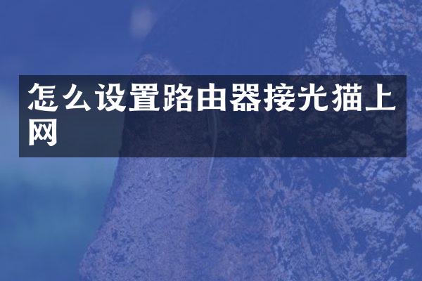 怎么设置路由器接光猫上网
