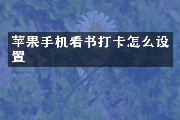 苹果手机看书打卡怎么设置