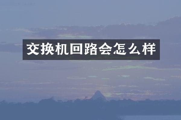 交换机回路会怎么样