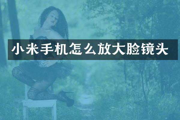 小米手机怎么放大脸镜头