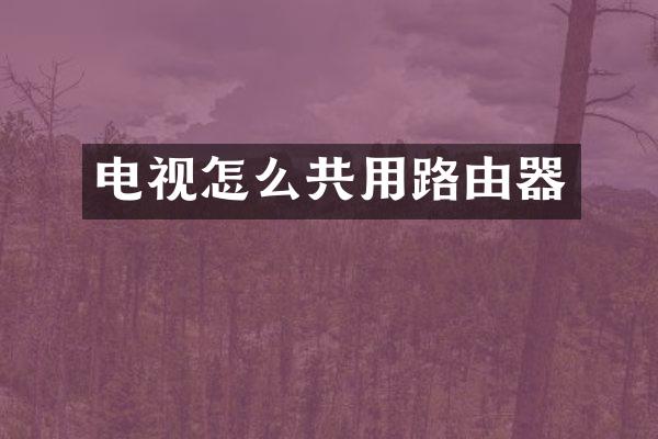 电视怎么共用路由器